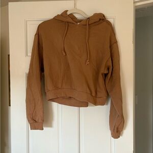 Abercrombie & Fitch Tan Cropped Hoodie